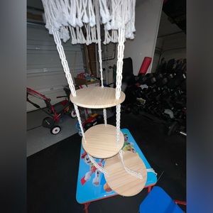 Hanging lamp shade/ shelves